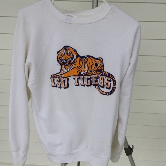 LSU White Logo 7, Inc. Vintage Sweatshirt, XL - Picture 1 of 6